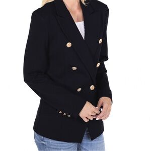 Sophisticated Black Blazer with Gold Accents